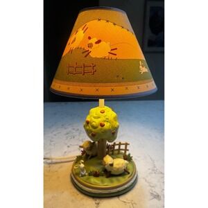 Vintage KidsLine "Clover Fields" Nursery Lamp Base & Shade - Original Box - EUC